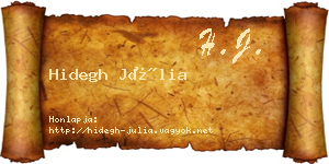 Hidegh Júlia névjegykártya